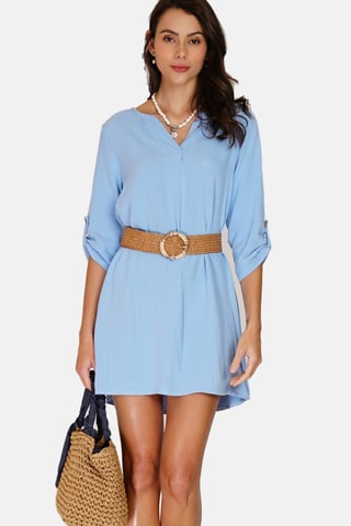 Robe en lin - Turquoise