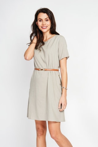 Robe courte en lin - Beige