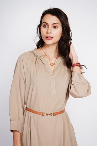 Robe longue en lin - Camel