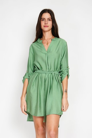 Robe droite en lin - Vert