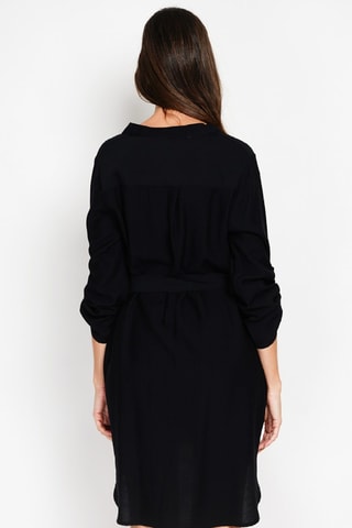 Robe droite en lin - Noir
