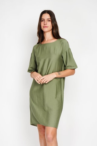Robe droite en lin - Kaki