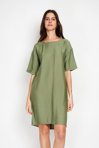 Robe droite en lin - Kaki