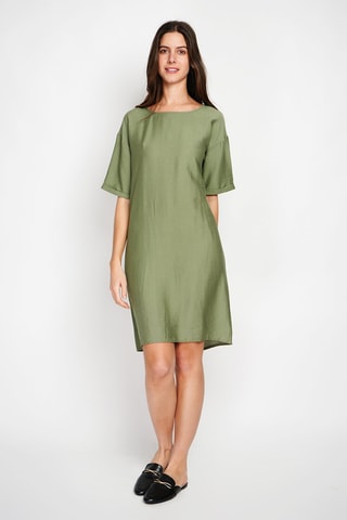 Robe droite en lin - Kaki