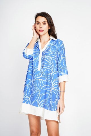 Robe chemise en lin - Ciel