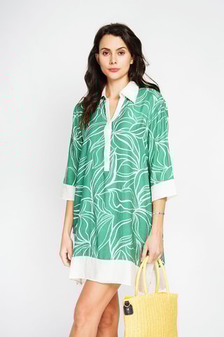 Robe chemise en lin - Vert