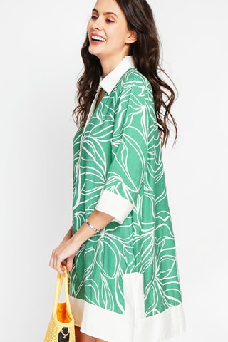 Robe chemise en lin - Vert
