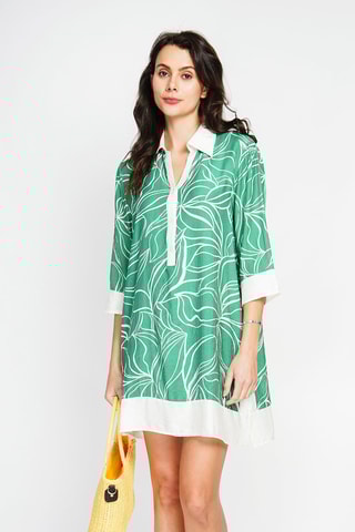 Robe chemise en lin - Vert