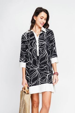 Robe chemise en lin - Noir