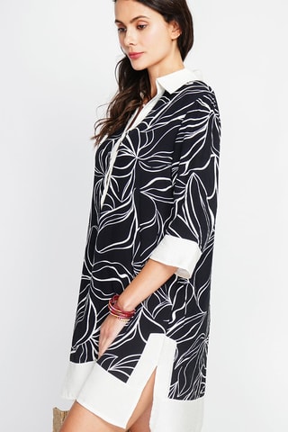 Robe chemise en lin - Noir