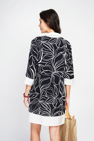 Robe chemise en lin - Noir