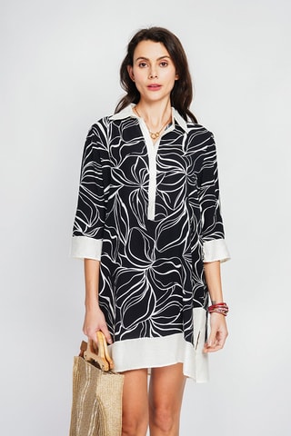 Robe chemise en lin - Noir