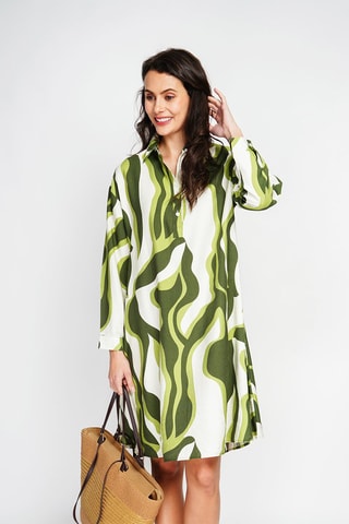 Robe trapèze en lin - Vert