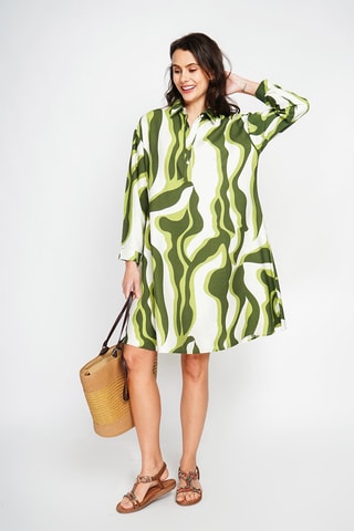 Robe trapèze en lin - Vert
