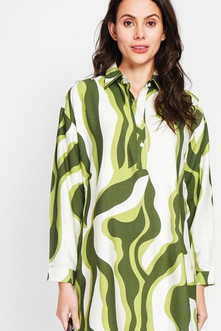 Robe trapèze en lin - Vert