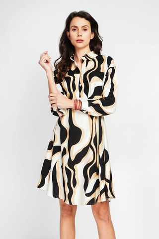 Robe trapèze en lin - Noir