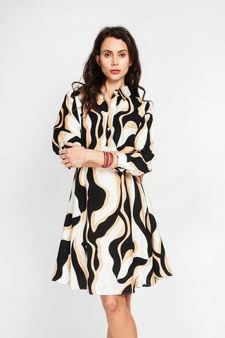 Robe trapèze en lin - Noir