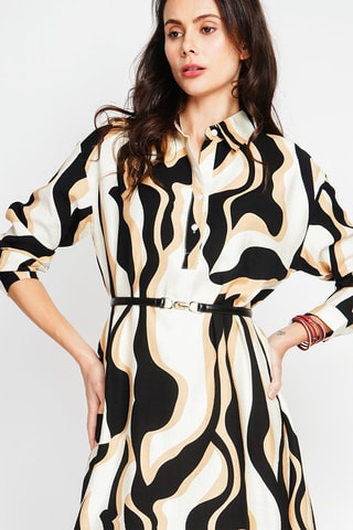Robe trapèze en lin - Noir