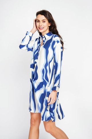 Robe trapèze en lin - Bleu roi