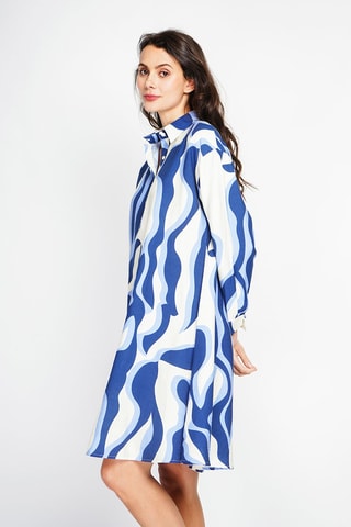 Robe trapèze en lin - Bleu roi