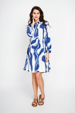 Robe trapèze en lin - Bleu roi