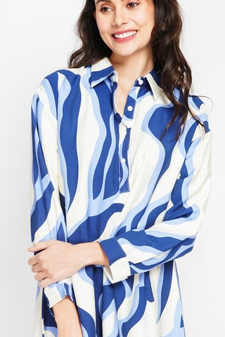 Robe trapèze en lin - Bleu roi