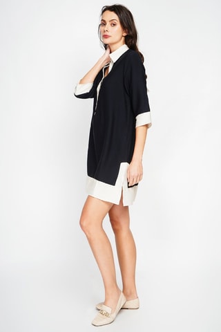 Robe chemise en lin - Noir