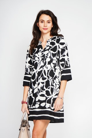 Robe midi en lin - Noir