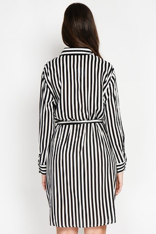 Robe chemise en lin et soie - Noir