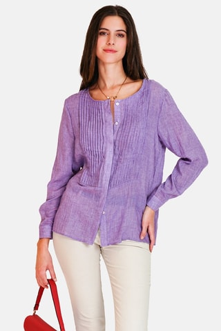 Chemisier en lin - Lilas