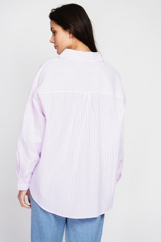 Chemisier en lin - Blanc et lilas