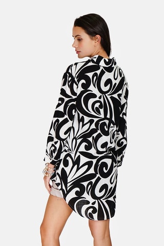 Robe chemise en lin 
Noir