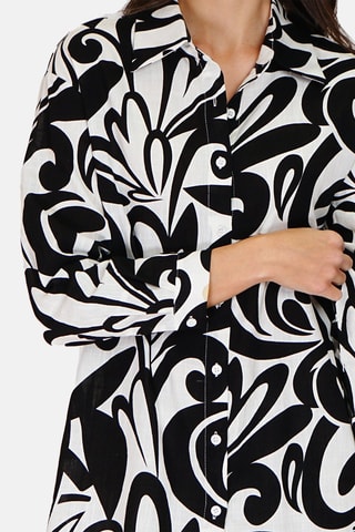 Robe chemise en lin 
Noir