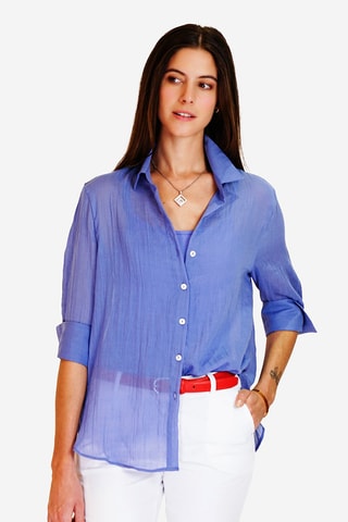 Chemise en lin 
Bleu