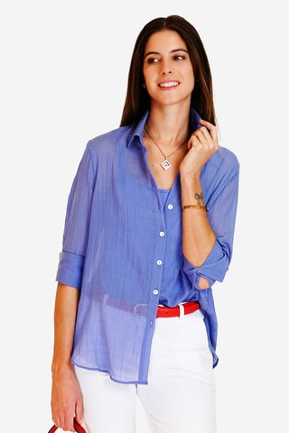 Chemise en lin 
Bleu
