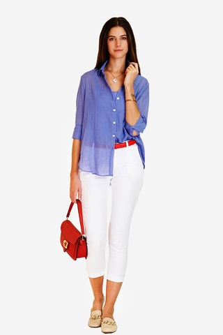 Chemise en lin 
Bleu