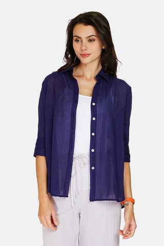 Chemise en lin 
Bleu