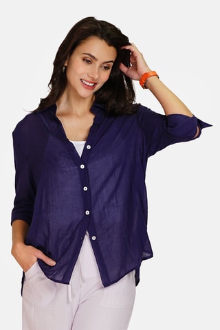 Chemise en lin 
Bleu