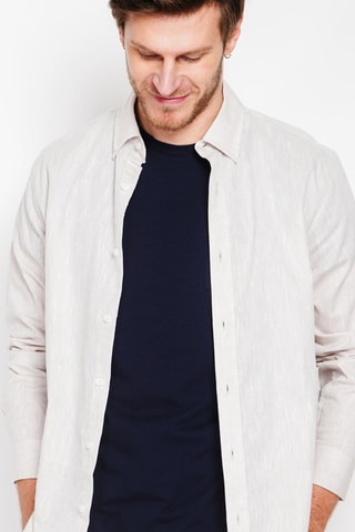 Chemise regular en lin - Beige