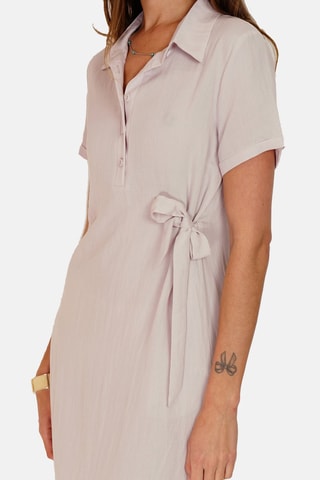 Robe chemise en lin 
Rose
