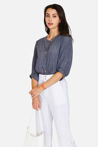 Chemise en lin 
Bleu