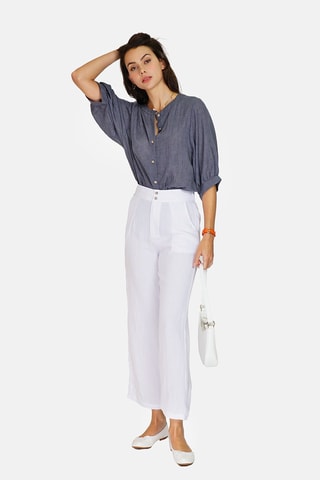 Chemise en lin 
Bleu
