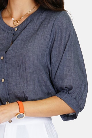 Chemise en lin 
Bleu