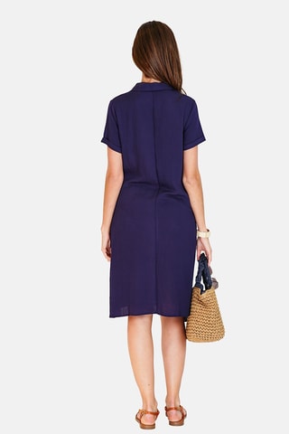 Robe chemise en lin 
Bleu