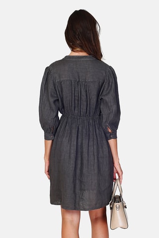 Robe chemise en lin Gris