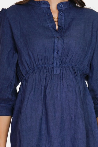 Robe chemise en lin Bleu