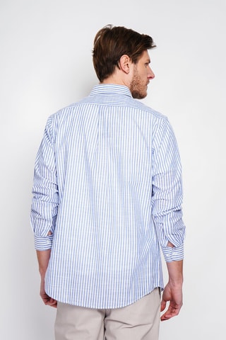 Chemise en lin - Bleu marine et blanc