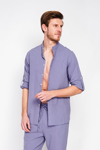 Chemise en lin - Bleu foncé