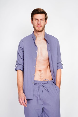 Chemise en lin - Bleu foncé