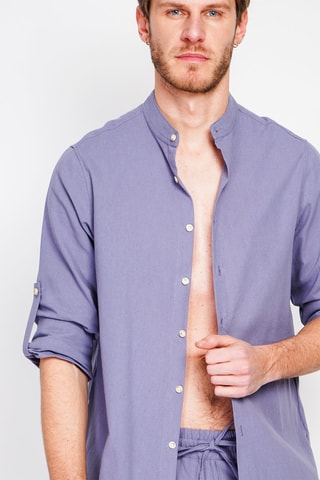 Chemise en lin - Bleu foncé
